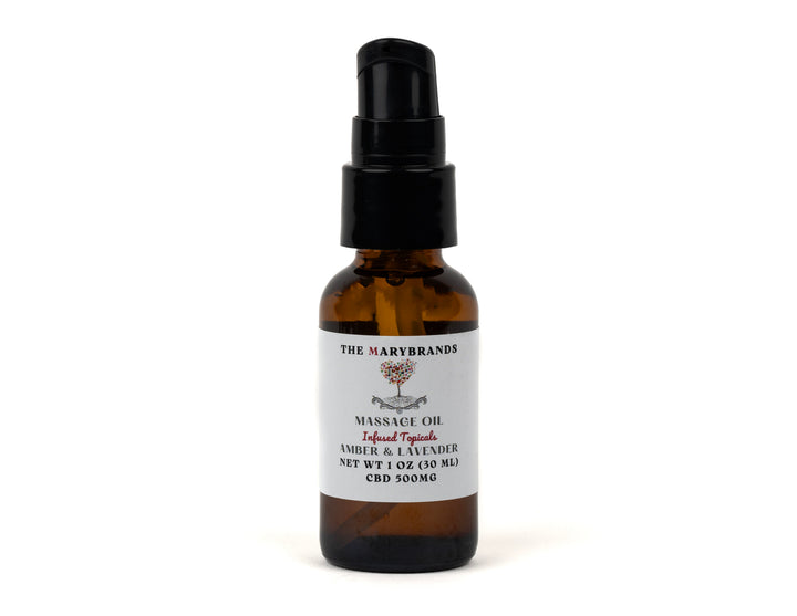 Amber & Lavender Organic Hemp Body Massage Oil (1 oz)