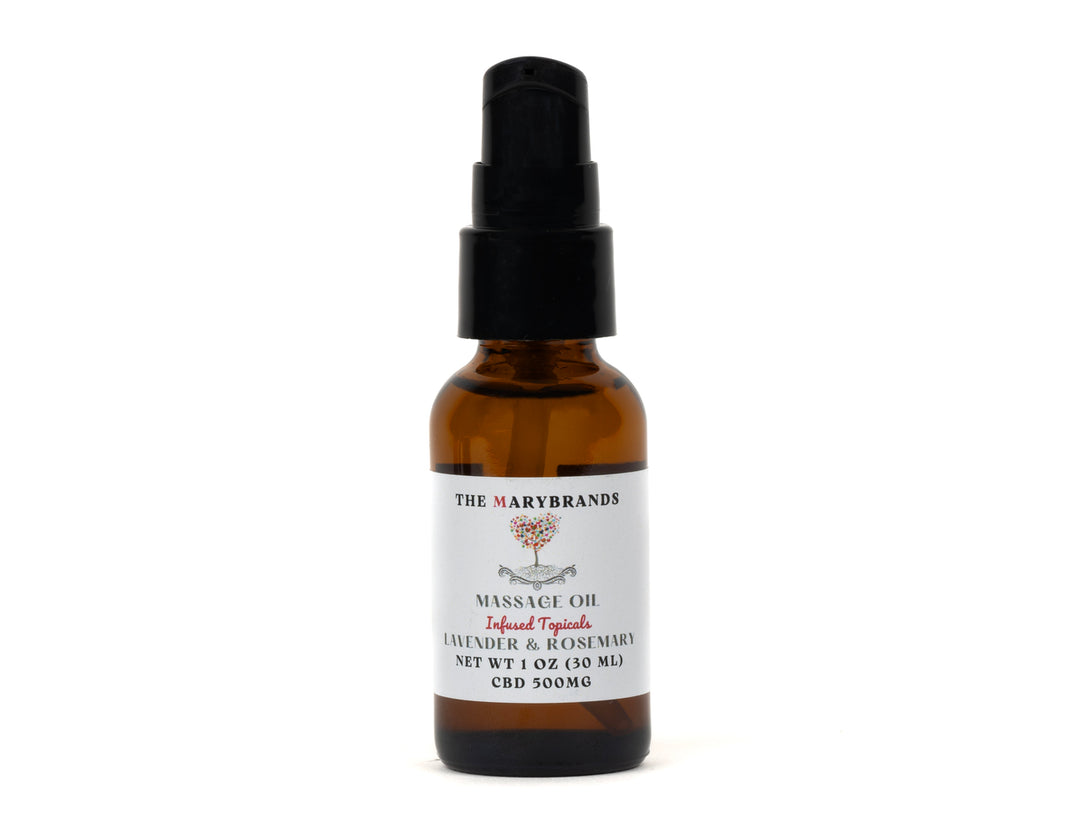 Lavender & Rosemary Organic Hemp Body Massage Oil (1 oz)